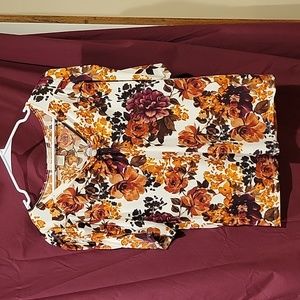 Diana Belle Polyester Blouse in Fall Pattern